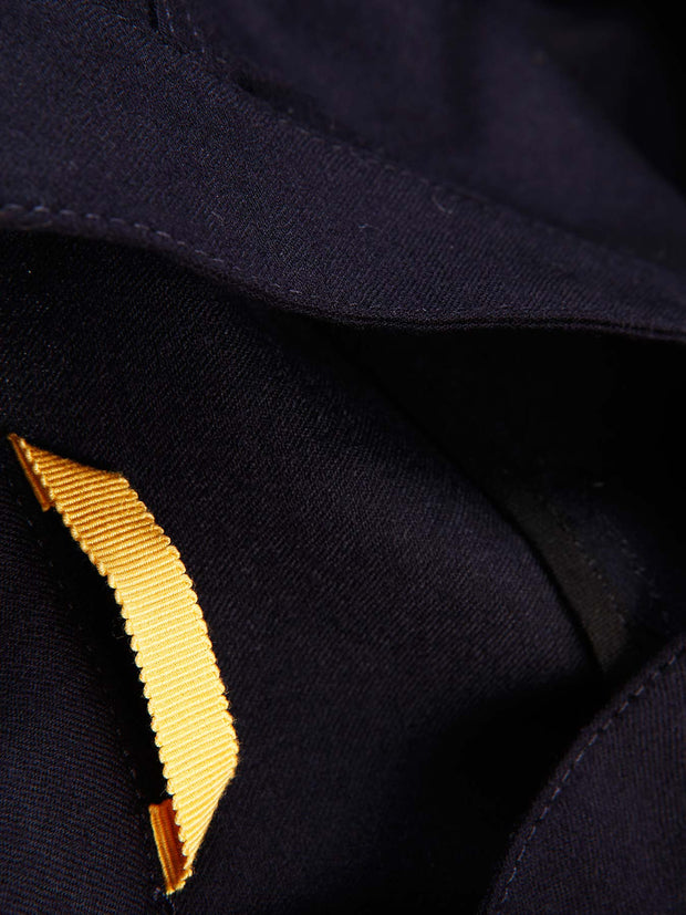 navy-blue stretch wool slim nehru-collar savoie jacket